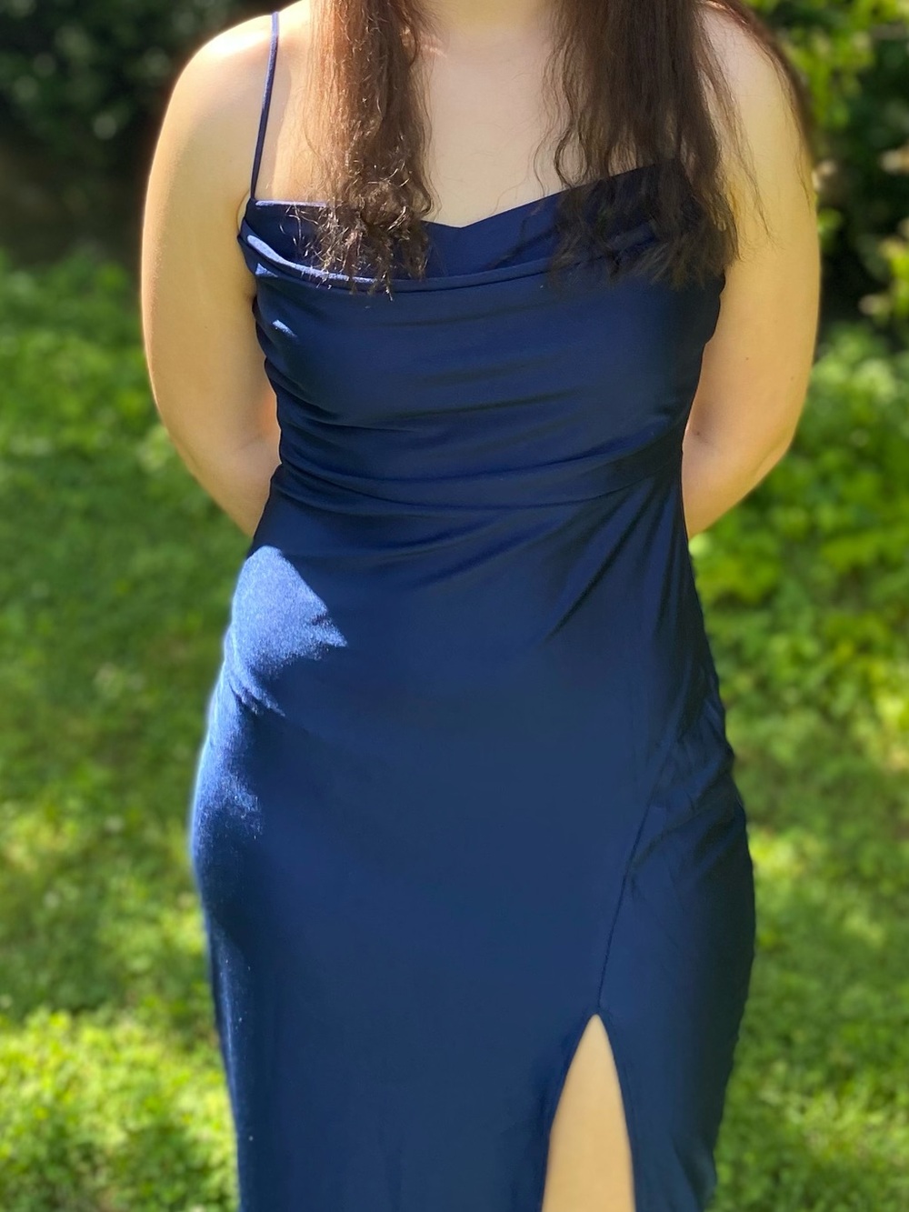 Windsor Navy Blue Wedding Dress - Elegant Satin Finish